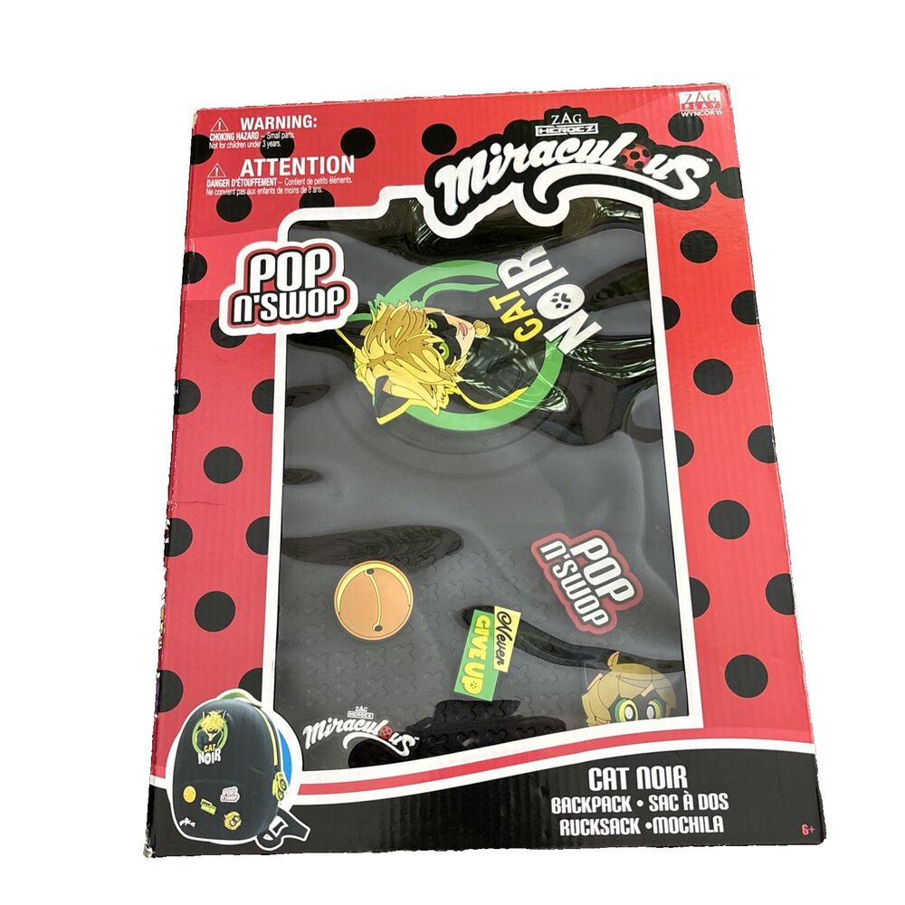2022 Miraculous Ladybug Girls Cat Noir Backpack - New Box Has Shelware
